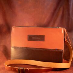 La Henriette [sac à main] Bi-couleurs Marron Foncé-Cognac