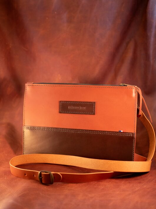 La Henriette [sac à main] Bi-couleurs Marron Foncé-Cognac