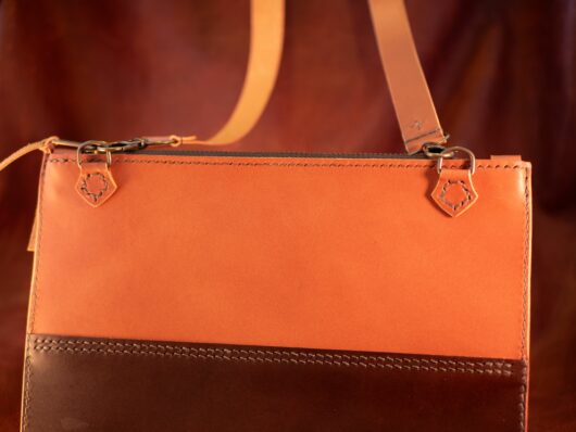 La Henriette [sac à main] Bi-couleurs Marron Foncé-Cognac – Image 3